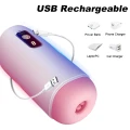Masturbator USB Rechargeable, 8 funkcji wibracji, 18 cm długości, 6,5 cm średnicy