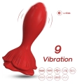 Wibrator analny Rosenberg Red, silikonowy, 9 trybów wibracji, wodoodporny