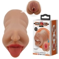Masturbator męski Premium Dual-Channel, wodoodporny, z materiału TPR