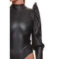 Body DEMONIQ Kolekcja Black Rose 2.0, ekoskóra, długie rękawy, rozmiar L, czarne
