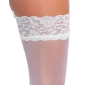 Pończochy COTTELLI LINGERIE koronkowe XL, białe, 20 den, eleganckie i zmysłowe