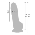 Dildo PVC INFERNO - 18 cm, realistyczny, przyssawka, elastyczny