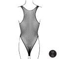Body LE DESIRE, siateczkowe, elastan/nylon, dekolt V, dopasowane XS-XL