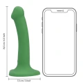 Wibrujące dildo Loveline - silikonowe, 16,5 cm, małe, zielone