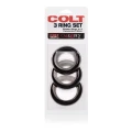 Zestaw 3 pierścieni do penisa COLT - PVC, wodoodporny, rozmiary L/XL/XXL