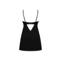 Koszulka nocna OBSESSIVE Rosenty, M/L, regulowane ramiączka, miseczki z fiszbinami, czarna