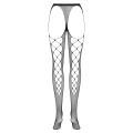 Rajstopy OBSESSIVE Tights S233 - Czarna siateczka, odważne wycięcia, 3SKnit