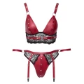 Zestaw bielizny bondage COTTELLI LINGERIE, czerwień z koronką, regulowane paski