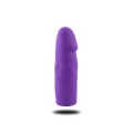 Dildo - Hot Stuff, 10 cm długości, regulowany pas, z medycznego silikonu, fioletowy