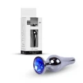Plug analny Jewellery Dark Silver, stal nierdzewna, 9,5 cm, z ozdobnym kryształem