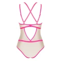 Body Nudelia - OBSESSIVE, regulowane ramiączka, geometryczne plecy, neonowy róż L/XL