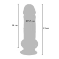 Dildo Deluxe TOYJOY, 23 cm, TPE, podwójna gęstość, przyssawka