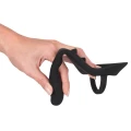 Pierścień na penisa z wtyczką analną Black Velvets, silikon, 4,3 cm średnicy