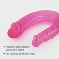 Dildo podwójne Crushious, elastyczne, realistyczne żyłkowanie, 50 ml lubrykant analny