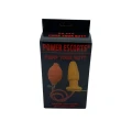 Korek analny - Power Escorts BR234 - 10 cm, wibracje, silikonowy, pompowany