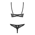 Bielizna koronkowa OBSESSIVE Letica, 2-częściowy zestaw, otwarty biustonosz, L/XL