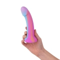 Dildo Easytoys Candy Swirl – silikonowe 19 cm, świecące w ciemności, profilowane