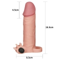 Rękaw przedłużający penisa Vibrating Pleasure X, 2 cale długości, TPE, wibracje