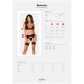 Zestaw bielizny koronkowej OBSESSIVE Bellastia XL/2XL – biustonosz z fiszbinami, pas do pończoch, stringi