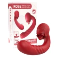 Wibrator różany z podwójną stymulacją, 10 trybów wibracji, silikon klasy medycznej