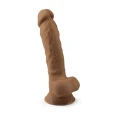 Dildo SilexD 7'' Caramel z podwójną gęstością i przyssawką, silikon Memory