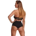 Biustonosz i szorty DEMONIQ Kolekcja Silver Touch - czarny, elastyczny, podwyższony stan