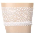Pończochy do pończoch COTTELLI LINGERIE, białe, koronka 7 cm, komfortowe 90% poliamid