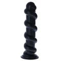 Korek analny MONOLITE Pico De Fogo Nero 7,6 cm, PVC, spiralny kształt, przyssawka