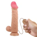 Dildo BAILE - Wibrujący, elastyczny, przyssawka, materiał TPR/ABS, 9,4 cali