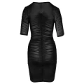 Sukienka mini marki X, półprzezroczysta czerń, marszczenia, elegancki krój