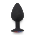 Korek analny TOYJOY Diamond Booty Jewel, silikonowy, 9 cm, czarny z akcentem szlachetnym