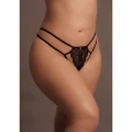 Stringi koronkowe LE DESIRE - Plus Size, 90% Poliamid, Regulowane, Złote Akcenty