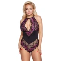 Body COTTELLI LINGERIE CURVES 4XL, dwukolorowa koronka, zmysłowe zapięcie