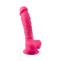 Dildo - Różowy Model 1, 8'', Silikon Medyczny, Pamięć, SILEXPAN®