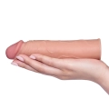 Rękaw powiększający penisa Pleasure X, 1 cal dłuższy, realistyczny, brązowy TPE