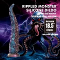 Dildo Power Monsters Maelstrom - 47 cm, falujący silikon, gradient kolorów