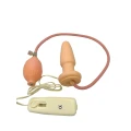 Korek analny - Power Escorts BR234 - 10 cm, wibracje, silikonowy, pompowany