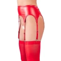 Pas Szelkowy z Pończochami, Czerwony, S/M, 90% Poliester, Regulowane Szelki