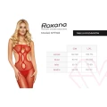 Kombinezon bodystocking ROXANA, elastyczna siateczka, otwarte krocze, czerwony