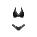 Bielizna damska OBSESSIVE Medilla, czarna, koronka, biustonosz z stringami, XS/S