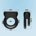 Pierścień wibracyjny Dualo Black, 9 funkcji, silikonowy, wodoodporny, USB