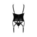 Gorset OBSESSIVE M/L, czarny, regulowane paski, metalowe detale, elegancki styl