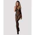 Bodystocking OBSESSIVE F241 - czarna siateczka, elastyczny materiał, otwarty krój