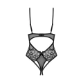 Body OBSESSIVE, czarne, z otwartym krokiem, koronkowe wstawki, XS/S
