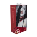 Obroża z Smyczą - Kolekcja Milan by Ouch! - Skórzana, Czarno-Czerwona, Luksusowa