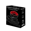 Obroża BDSM Power Escorts BR196 - Czarno-Czerwona, z Smyczą, Luksusowa