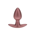 Korek analny - Ouch! - Mały - Silikonowy - 2,6"/6,5 cm - Metaliczny różowy