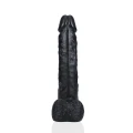 Dildo RealRock Extra Large 35,5 cm, PVC, Czarny, przyssawka, realistyczny design