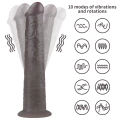 Dildo Lovetoy Dual Layer - 10'' Platinum Silicone, 10 trybów, zdalne sterowanie