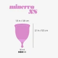 Kubeczek menstruacyjny Minerva XS - silikonowy, 3,8 cm, zielony, z woreczkiem i środkiem czyszczącym